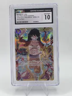 One Piece 2024 OP09 Japanese Monkey D. Luffy #119 CGC 10 SEC - Image 1