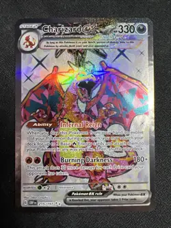 Pokemon Charizard ex 215/197 Obsidian Flames Holo Rare Art Card NM - Image 1