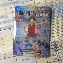 Bandai Namco Promo One Piece Card Monkey.D.Luffy Learn Together 5000 Power US V… - Image 1
