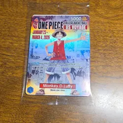 Monkey D. Luffy US Voyage College Basketball Promo Card and T-Shirt - Image 2