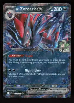 2026 Pokemon Ascended Heroes N's ZOROARK ex - Holo Double Rare Card #137/217 - Image 1