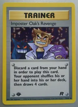 Pokemon Trainer Card 1st Edition Imposter Oak's Revenge 76/82 Non Holo - Image 1