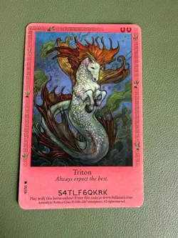2007 Bella Sara Ancient Lights Series Trading Card Rare Card #43/55 Triton - Image 1