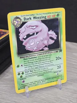Pokemon Card TCG Dark Weezing 14/82 Team Rocket 1999 Holo Rare Vintage Swirl - Image 1