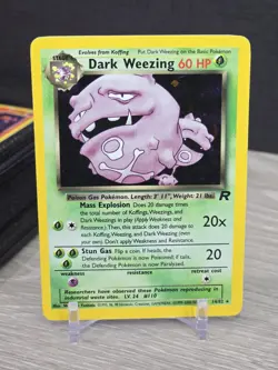 Pokemon Card TCG Dark Weezing 14/82 Team Rocket 1999 Holo Rare Vintage Swirl - Image 3