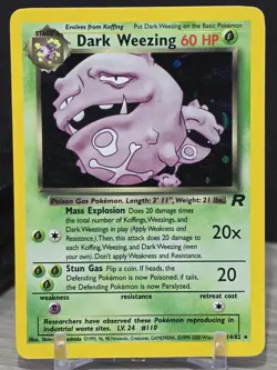 Pokemon Card TCG Dark Weezing 14/82 Team Rocket 1999 Holo Rare Vintage Swirl - Image 5