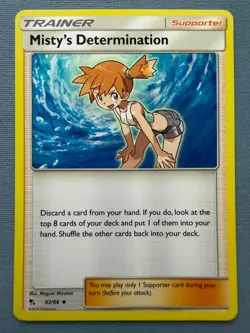 Misty's Determination 62/68 - Hidden Fates Pokemon Card (2019) - NM/LP - Image 1