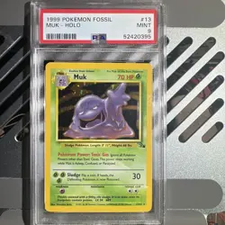 🔥Muk 13/62 Fossil Unlimited Holo Rare Vintage Pokemon Card PSA 9 MINT - Image 1