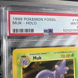 🔥Muk 13/62 Fossil Unlimited Holo Rare Vintage Pokemon Card PSA 9 MINT - Image 3