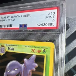 🔥Muk 13/62 Fossil Unlimited Holo Rare Vintage Pokemon Card PSA 9 MINT - Image 4