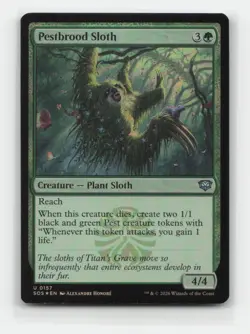 Pestbrood Sloth 157 ◆FOIL◆ SOS Secrets of Strixhaven Magic MTG NM - Image 1