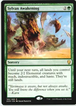 Sylvan Awakening 183 Rare Dominaria Lightly Played - Image 2