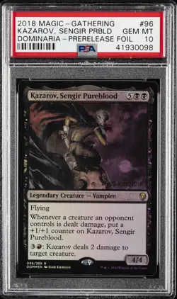 2018 MTG DOMINARIA PRERELEASE #096 KAZAROV, SENGIR PUREBLOOD PSA 10 - Image 1