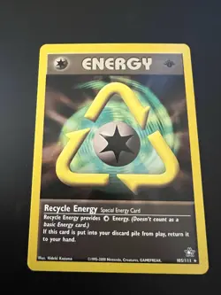 Recycle Energy 105/111 Neo Genesis 1st Edition 2000 Pokemon Card Rare NM - Image 1