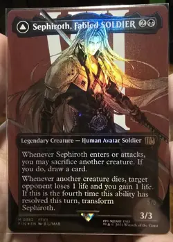 Sephiroth, Fabled SOLDIER (Borderless) (Foil) - FINAL FANTASY (FIN) 382 - Image 1