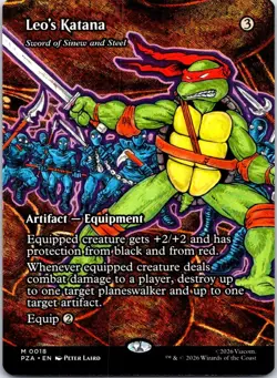 Leo's Katana - Sword of Sinew and Steel (Borderless) 18 TMNT MTG NM - Image 1