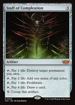 1 x Staff of Compleation - Commander: Tarkir: Dragonstorm - Moderate Play - MTG - Image 1