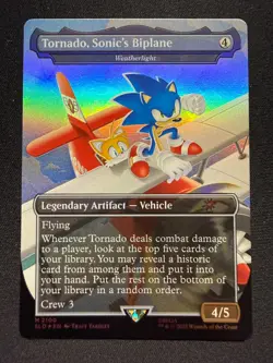 Tornado, Sonic's Biplane / Weatherlight - Foil - NM - Secret Lair MtG - Image 1