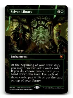 Sylvan Library (Borderless) 155 Mythic Special Guests Magic: The Gathering NM - Image 1