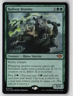 Railway Brawler 175 Mythic Outlaws of Thunder Junction Foil Near Mint - Image 1