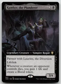 Kamber, the Plunderer (Extended Art) #57 (NM) Crimson Vow VOC Magic MTG - Image 1