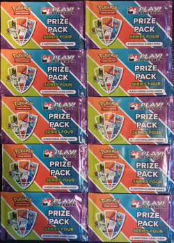 LOT x (10) PLAY POKEMON PRIZE PACK SERIES FOUR 4 FACTORY SEALED - Image 1