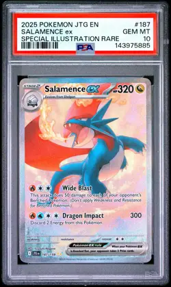 2025 POKEMON JTG EN-JOURNEY TOGETHER #187 SALAMENCE EX PSA 10 - Image 1