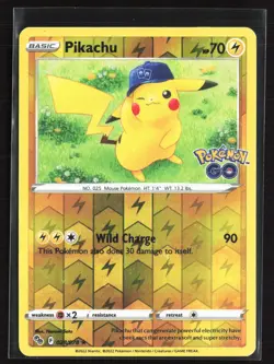 Pokemon TCG - Pikachu (28) Reverse Holo Holo Rare Pokemon GO 028/078 NM - Image 1