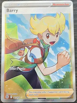Barry Full Art 167/172 Pokemon TCG Sword & Shield Brilliant Stars MINT NM - Image 1