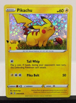 Pikachu 25th Anniversary Card SWSH039 HOLO Promo Pokemon NM/M *Pack Fresh!* - Image 1