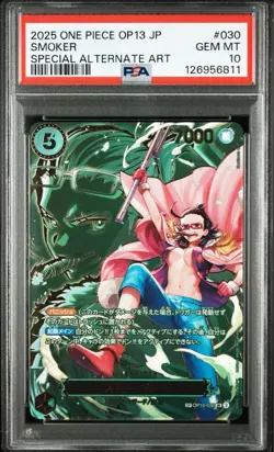 PSA 10 Smoker SR SP OP10-030 2025 ONE PIECE Card Japanese - Image 1