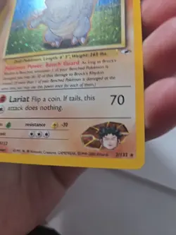 Brock's Rhydon 2/132 Swirl Gym Heroes Holo Unlimited Rare Pokemon TCG LP - Image 5