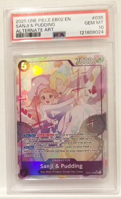 2025 ONE PIECE EB02 SANJI & PUDDING ALTERNATE ART #035 PSA 10 ANIME 25TH COLL EN - Image 1