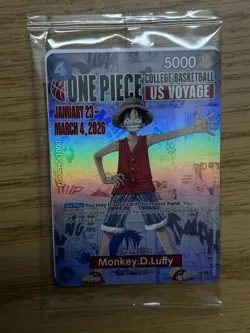“ONE PIECE Card Game Monkey D. Luffy US VOYAGE – College Basketball – SEALED” - Image 1