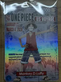 “ONE PIECE Card Game Monkey D. Luffy US VOYAGE – College Basketball – SEALED” - Image 2