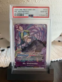 Namco One Piece Ms. Wednesday Alt Art SR Foil EB01-034 EN PSA 10 - Image 1