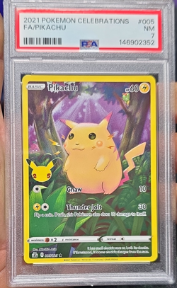 Pokemon Pikachu 005/025 Celebrations Full Art Holo Rare 2021 PSA 7 - Image 1
