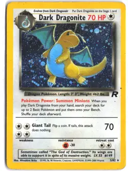 Dark Dragonite 5/82 Holo Rare Team Rocket Pokemon Unlimited Holo - Image 1
