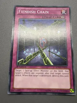Yu-Gi-Oh! Fiendish Chain Common 1st Edition SDWA-EN036 HP - Image 1