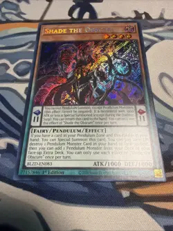 Yugioh Shade the Obscure Secret Rare BLZD-EN083 Near Mint - Image 1