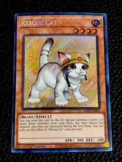 Rescue Cat (ALT) RA02-EN001 Yugioh 1st Edition Secret Rare - Image 1