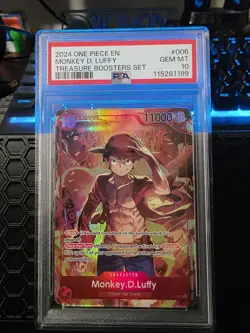 One Piece Monkey.D.Luffy 2024 Treasure Boosters ST10-006 Double Rare PSA 10 - Image 1