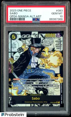 2023 One Piece PRB01 Sabo Manga Alternate Art #083 PSA 10 GEM MINT - Image 1