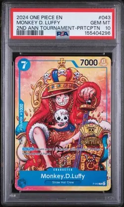 2024 One Piece Monkey.D. Luffy 2nd Anniversary Tournament #P-043 PSA 10 English - Image 1