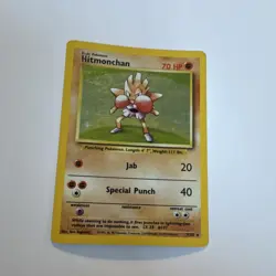 Pokemon Hitmonchan 7/102 Base Set Holo Rare 70 HP Basic Jab Special Punch Card - Image 1