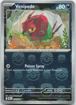 Venipede 054/086 Master Ball Holo SV: Black Bolt Pokemon Card NM - Image 1