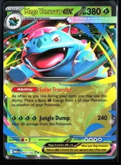 2025 Mega Evolutions Mega Venusaur ex #3 Double Rare Holo Pokemon Card - Image 1