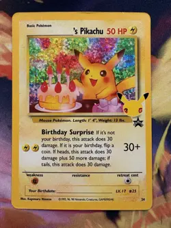 Birthday Pikachu 24/53 Celebrations: Classic Collection - Pokemon Card - MP - Image 1