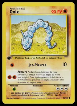 Pokemon Card - Onix FRENCH Base Set 56/102 Common 1st Edition - Image 1