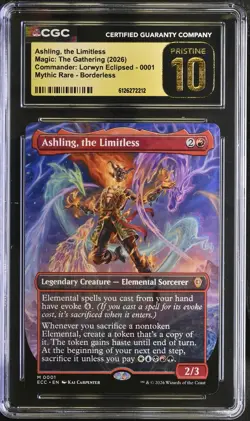 ASHLING, THE LIMITLESS Lorwyn Eclipsed Borderless Mythic CGC Pristine 10 MTG - Image 1